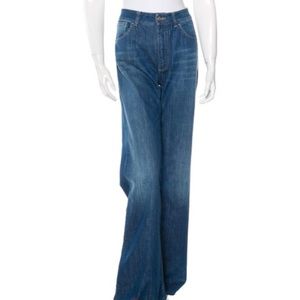 Acne Studio Lena Wide Leg High Waisted Medium Wash Jeans